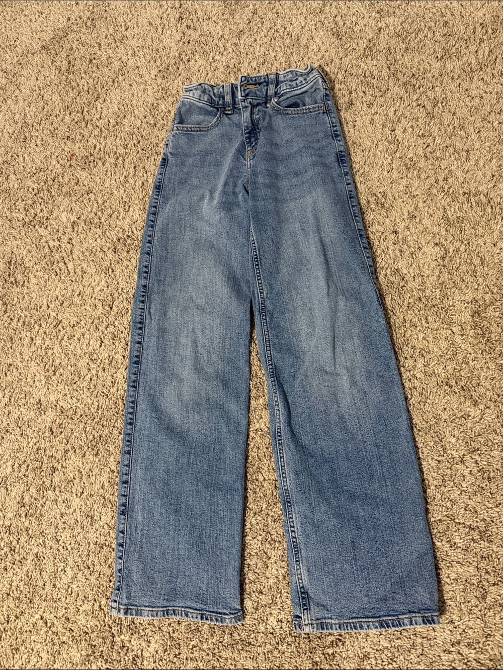 abercrombie kids light blue high rise wide leg jeans. Size 9/10 long